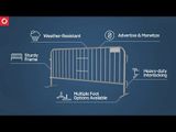 7.5 ft Metal Barricade | Feet Options | Color Options