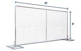 6’ x 12’ Inline Chain-Link Fence Panel