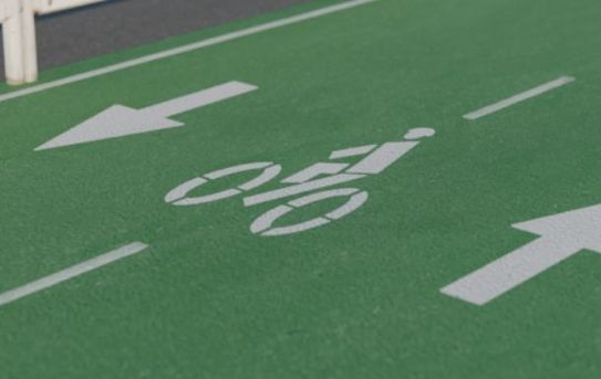 Bike Lane with Helmet | Marking Stencil
