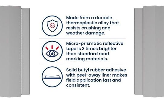 One-Way Road Reflector | White