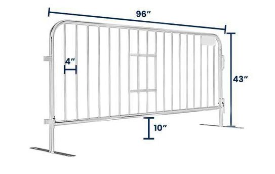 8 ft Metal Barricade | Feet Options | Hot Dip Galvanized