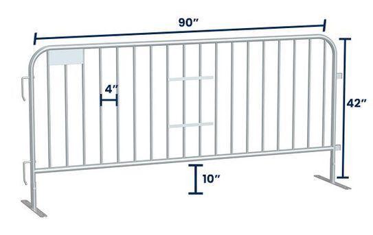 7.5 ft Metal Barricade | Feet Options | Heavy-Duty