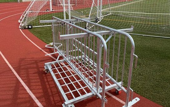 Metal Barricade Cart | Large Wheels
