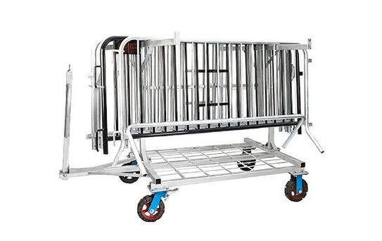 Metal Barricade Cart | Large Wheels