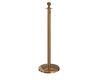 Polished Brass Ball Top Stanchion Post with Sloped Base
