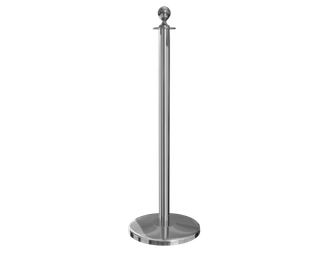 Polished Stainless Ball Top Stanchion Post with Sloped Base