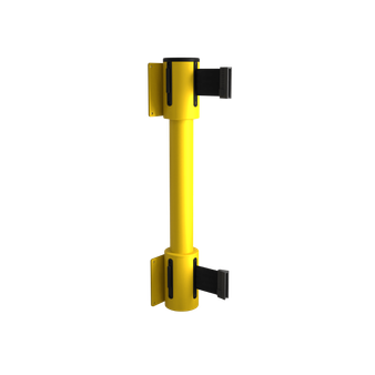 7.5'L Retractable Double Belt Barrier | Wall Mounted