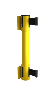 13'L Retractable Double Belt Barrier | Wall Mounted