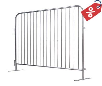 8 ft Metal Barricade | 6 ft Tall | Flat Feet | Color Options