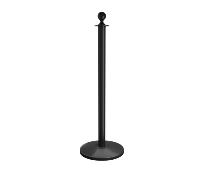 Black Ball Top Stanchion Post with Sloped Base