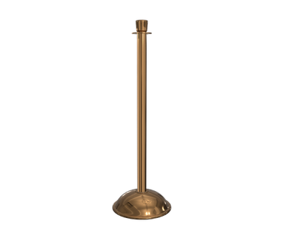 Polished Brass Crown Top Stanchion Post with Dome Base
