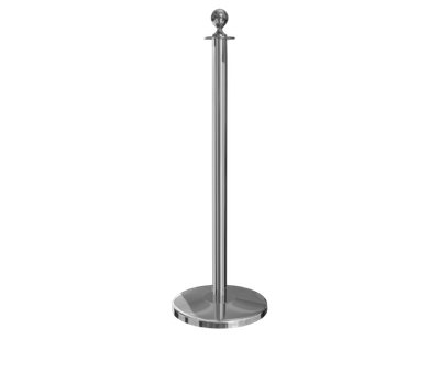 Polished Stainless Ball Top Stanchion Post with Sloped Base