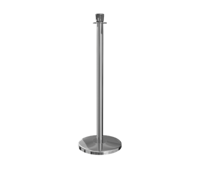 Polished Stainless Crown Top Stanchion Post with Sloped Base