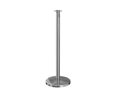Polished Stainless Flat Top Stanchion Post with Sloped Base